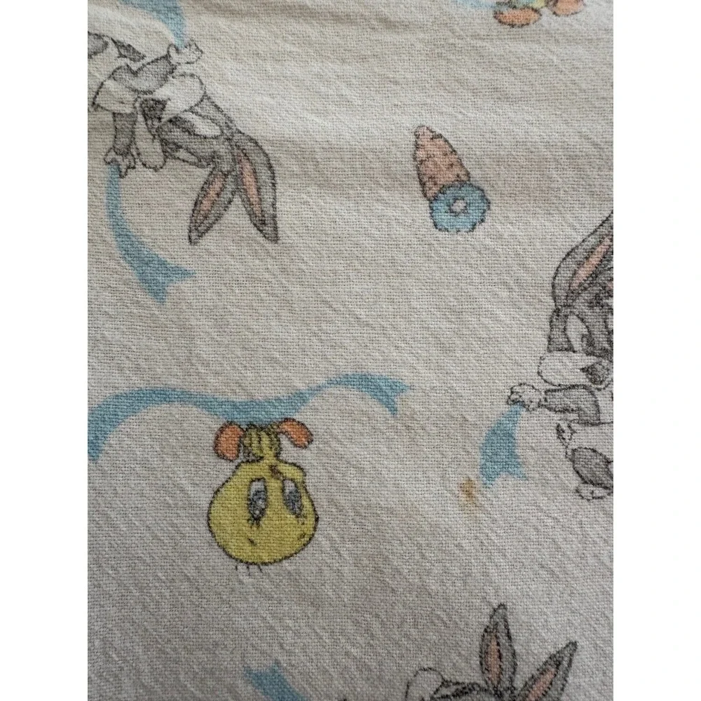 Looney Tunes Baby Receiving Blanket Tweety Bird Bugs Bunny 26x36 Cotton Vintage
